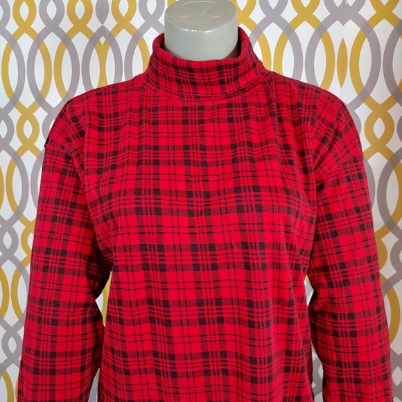 Red Black Plaid Turtleneck Christmas 